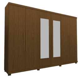 GUARDA ROUPA CASAL IMPÉRIO 6 PORTAS COM ESPELHO CA... - Lojas Premium