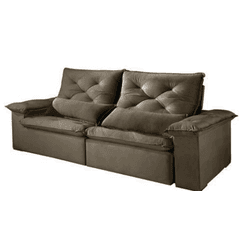 SOFA RETRATIL DESCANSO 540 VELUDO MARROM QUINESTOF... - Lojas Premium