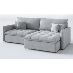 SOFÁ RETRÁTIL LUNA 2,45M 1024 CINZA CAMBUI ESTOFAD... - Lojas Premium