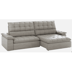SOFÁ RETRÁTIL MILANO 2,10M 1021 CINZA CAMBUI ESTOF... - Lojas Premium