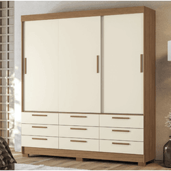 GUARDA ROUPA MORRETES 3.9 3 PORTAS 9 GAVETAS JTB/A... - Lojas Premium