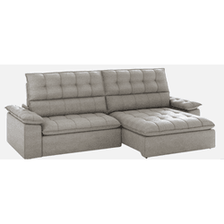 SOFÁ RETRÁTIL MILANO 2,50M 1021 CINZA CAMBUI ESTOF... - Lojas Premium
