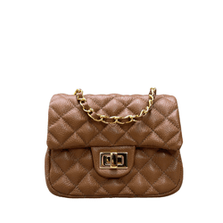 Bolsa Kiara Pequena Couro Caramelo com Ferragens D... - Look My Bag