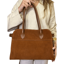 Bolsa Ivy Couro Carmurça Caramelo - Look My Bag