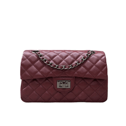 Bolsa Kiara Média Couro Cabernet Grafite - Look My Bag