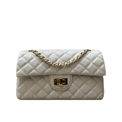 Bolsa Kiara Média Couro Off White - Look My Bag