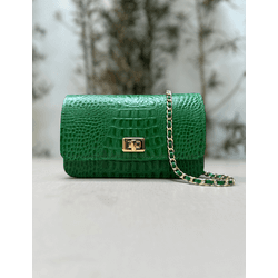 Bolsa Livia Couro Croco Verde - Look My Bag