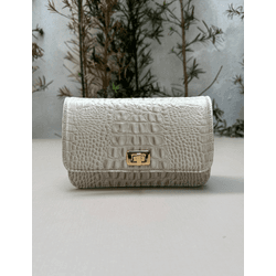 Bolsa Livia Couro Croco Offwhite - Look My Bag