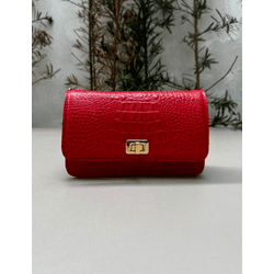 Bolsa Livia Couro Croco Vermelho - Look My Bag