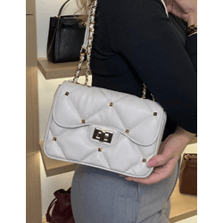 Bolsa Luiza 2.0 Couro Off White Spike - Look My Bag