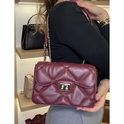 Bolsa Luiza 2.0 Couro Cabernet Spike - Look My Bag