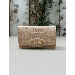 Bolsa Luna Couro Croco Nude - Look My Bag