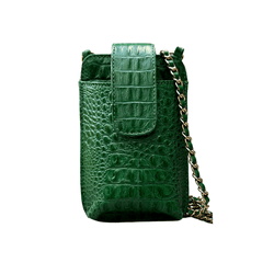 Porta Celular Mia em Couro Croco Verde - Look My Bag