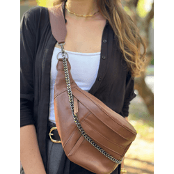 Pochete de Couro Alice Marrom - Look My Bag