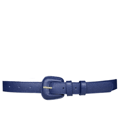 Cinto de Couro Ferrara Azul Marinho - Look My Bag