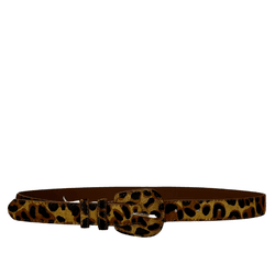 Cinto de Couro Ferrara Animal Print Onça - Look My Bag