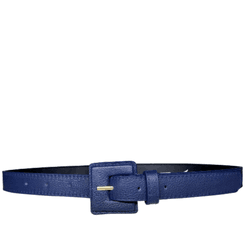 Cinto de Couro Napoli Azul Marinho - Look My Bag
