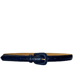 Cinto Pavia Couro Croco Marinho - Look My Bag
