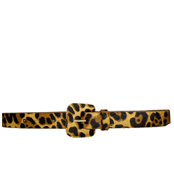 Cinto de Couro Andria Animal Print Onça com Fivela... - Look My Bag