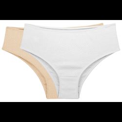 KIT CALCINHA BASIC 100% ALGODÃO BRANCO/NUDE - Love Secret