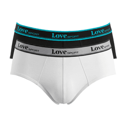 KIT CUECA BRIEF BRANCO/PRETO - Love Secret