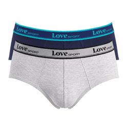 KIT CUECA BRIEF MARINHO/MESCLA - Love Secret
