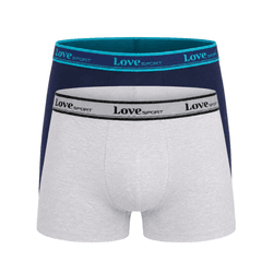 KIT CUECA BOXER BÁSICA MARINHO/MESCLA - Love Secret