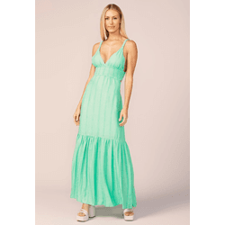 VESTIDO LONGO PALA ELASTICO DECOTE -MENTA - Ref: 0... - LUXURY COUNTRY WOMAN