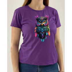 Camiseta estampada Coruja Colorida - 69 - MAHAKALI