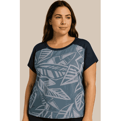 Blusa Folhagem Azul - BFZ12345MN - MANIA NACIONAL