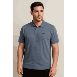 camiseta Polo Azul Steel hezag - CZPL-HZG-001 - MANIA NACIONAL