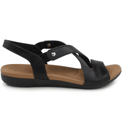 SANDALIA USAFLEX PRETO COURO - 148220 - MARCELUS CALCADOS