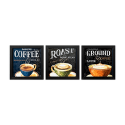 Trio de Quadro 20x20 - COFFEE - 00007081113-COFF - Marcia Helena Decorações