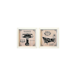 Dupla Quadro 20x20 EAU TOILETTE - Moldura Branca -... - Marcia Helena Decorações