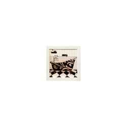Quadro 20x20 EUA TOILETTE ARABESCO - Moldura Branc... - Marcia Helena Decorações