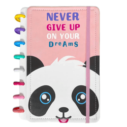 Caderno Inteligente Panda A5/ 8 Discos- Rosê - 010 - MARIE PAPELARIA FOFA