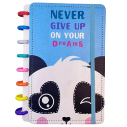Caderno Inteligente Panda A5/ 8 Discos- Azul - 009 - MARIE PAPELARIA FOFA