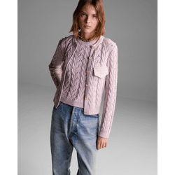 Cardigan Village Lilás Lurex