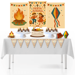 Kit Só Um Bolinho Festa Em Casa Festa Junina Decor... - MDMENINADELICADA