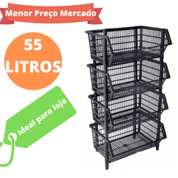 20 Cestos Expositor Empilhável Organizador Gôndula... - MecPet