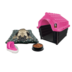 Kit Pet Casinha Colchonete Bebedouro Comedouro N3 ... - MecPet