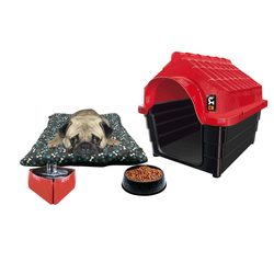 Kit Pet Casinha Colchonete Bebedouro Comedouro N3 ... - MecPet