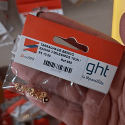 TARRACHA DE BRINCO BANHO 3 MILESIMOS 10UN 868 . - ... - Metal Light