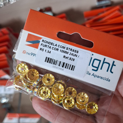 RONDELA COM STRASS FURTA COR 10MM 24UN 828 . - 000... - Metal Light
