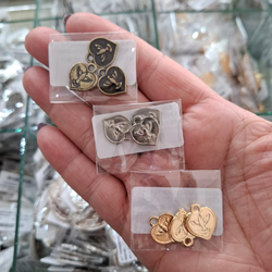 TRIO PINGENTE CORAÇÃO ESPIRITO SANTO PEQUENO ML603... - Metal Light