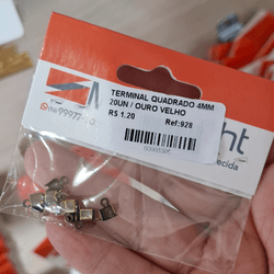 TERMINAL QUADRADO 4MM 20UN 928 . - 0009280001 - Metal Light