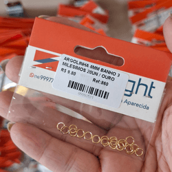 ARGOLINHA 4MM BANHO 3 MILESIMOS 20UN 860 . - 00086... - Metal Light