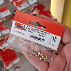 FECHO BOIA BANHO OURO 3 MILESIMOS 5UN 593 . - 0005... - Metal Light