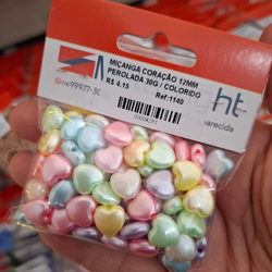 MIÇANGA CORAÇÃO 12MM PEROLADA 30G 1140 . - 0011400... - Metal Light