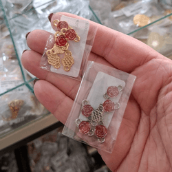 KIT PINGENTE ROSINHA COM PINTURA 6UN ML6097CP . - ... - Metal Light